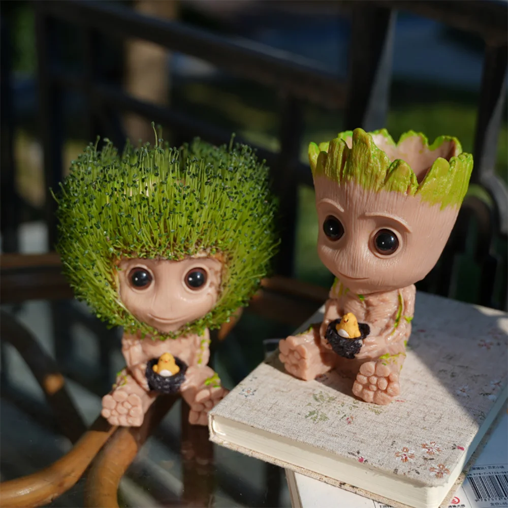 Groot Flower Pot Pots for Plants Home Decoration Vases Multifunction Ornaments Arrangement Action Character Figurine Pen Holder