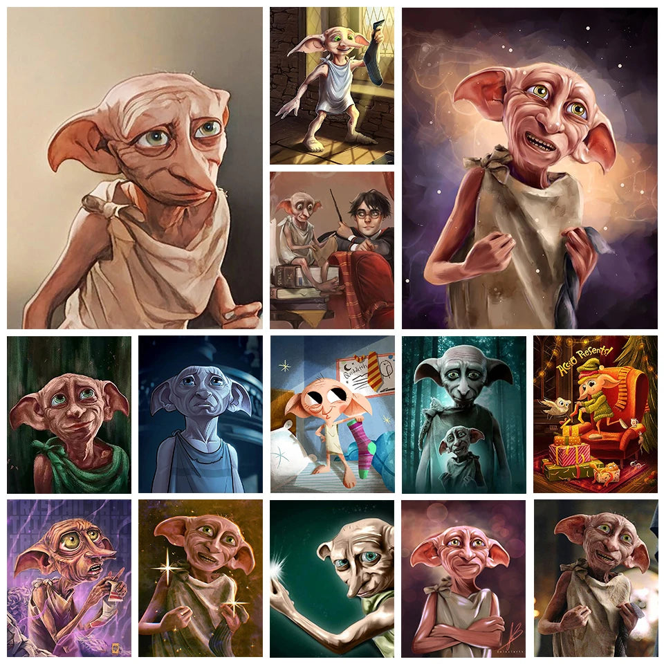 5D DIY Harry Potter Diamond Painting Elf Dobby Hogwarts School of Witchcraft and Wizardry Cross Embroidery Mosaic Art Gift