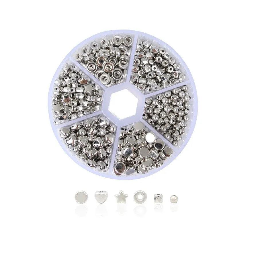 540pcs Gold Spacer Beads Set Assorted Round Star Gold Beads Kit for Bracelet DIY Jewelry Making
