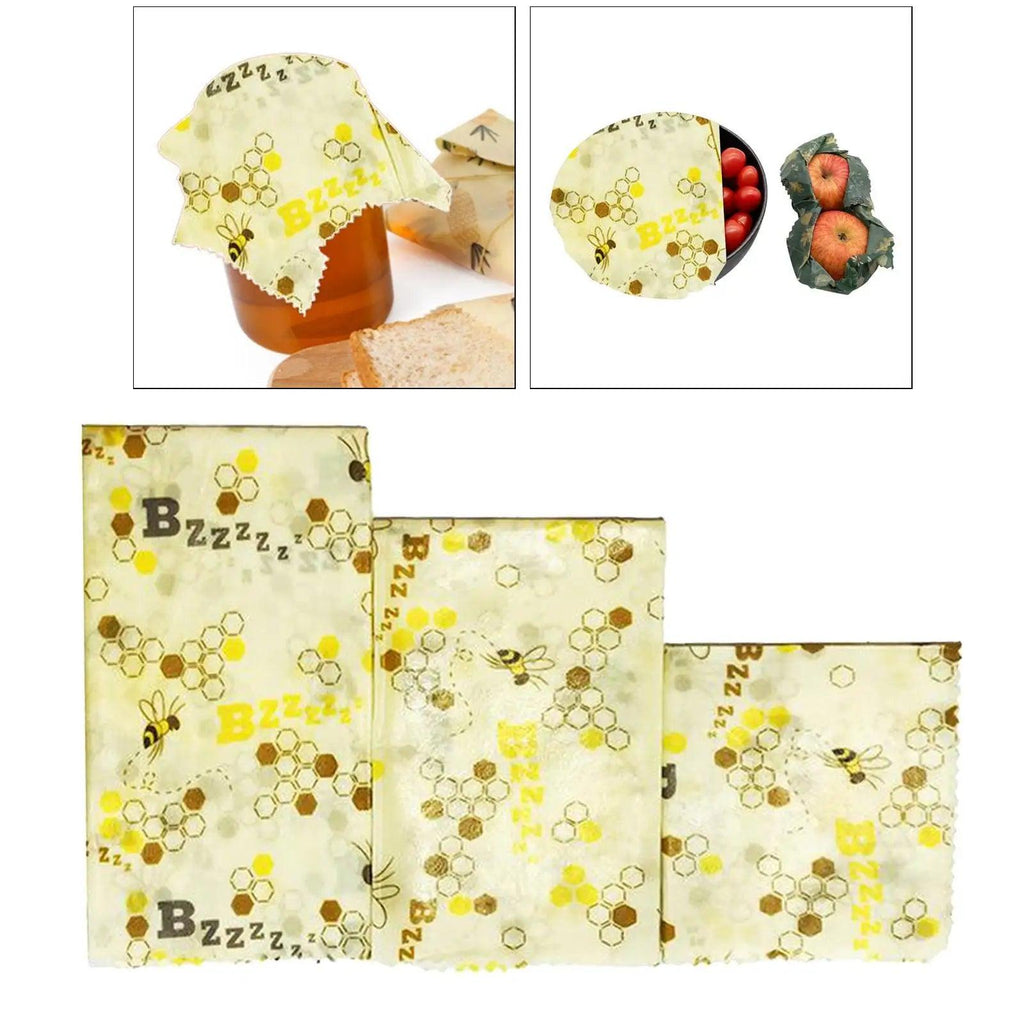 4 Pieces Reusable Beeswax Food Wraps for Sandwich Biodegradable Food Cover