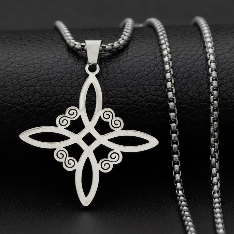 Trendy Witchcraft Witch Knot Necklace Celtic Irish Protection Knot Pendant Men Women Trending Amulets Jewelry Gifts