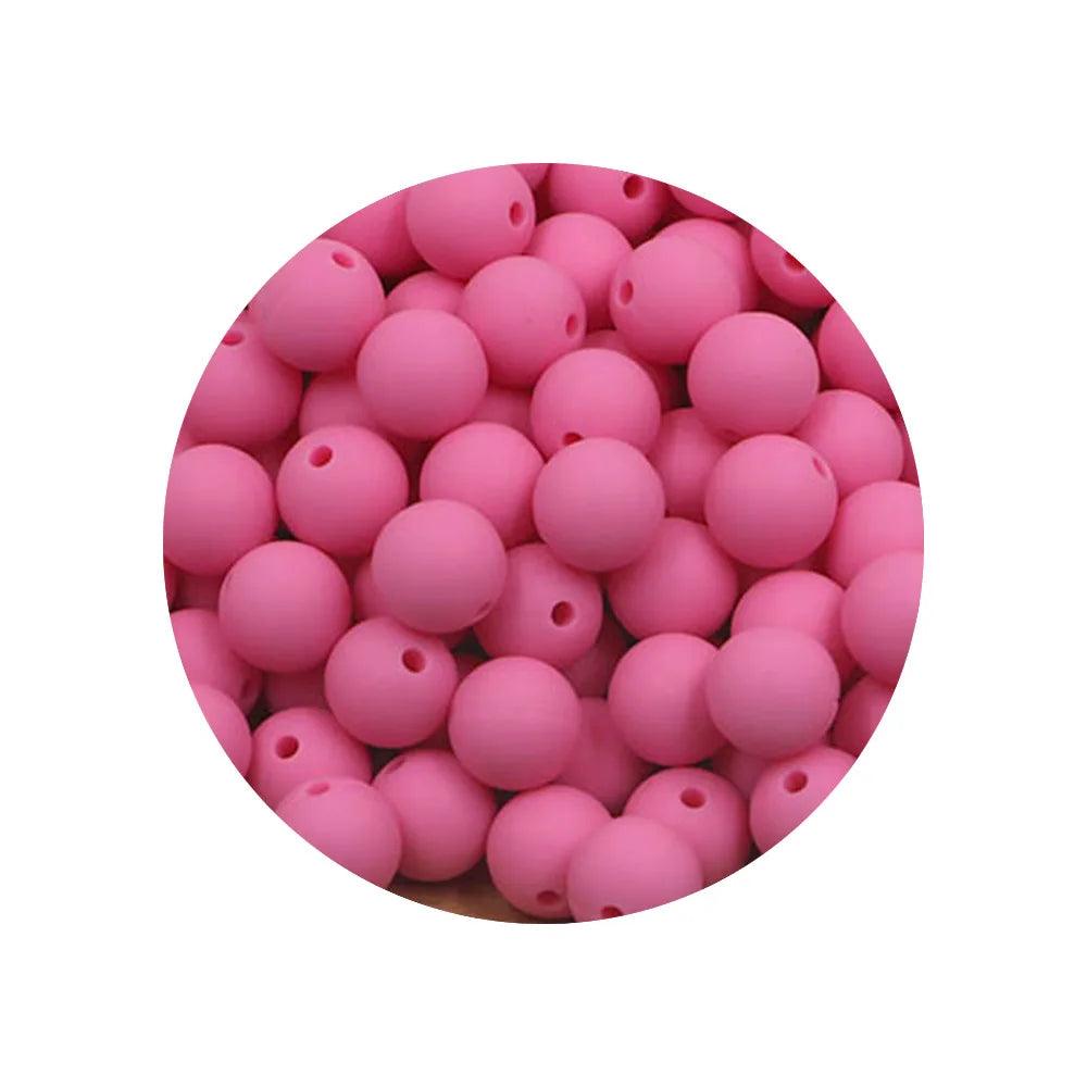 Kivoct 100Pcs 12MM Round Silicone Beads For Jewelry Making DIY  Pacifier Chain Necklace Keychain Accessories