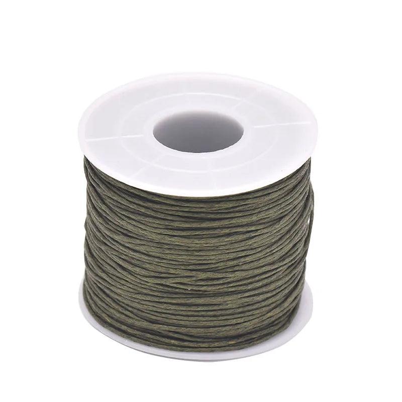 24-70m 1mm Waxed Cotton Cord For Beading Craft DIY Bracelet Necklace Braided String Thread Jewelry Findings Making HK042