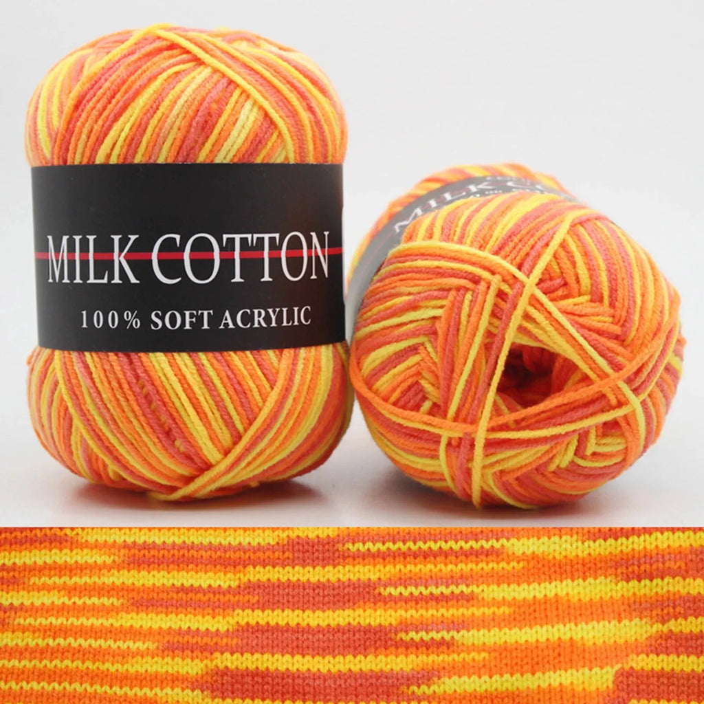 Milk Cotton Crochet Yarn Multicolor Acrylic Soft Crochet Yarn Skeins for Crocheting and Knitting Craft Project