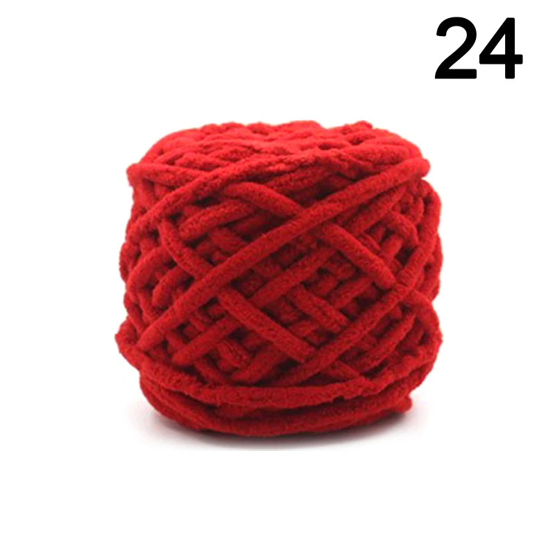 100g Chenille Knitting Chunky Yarn Soft Thick Ice Strip Line Hand Crochet Weaving Scarf Blanket Thread