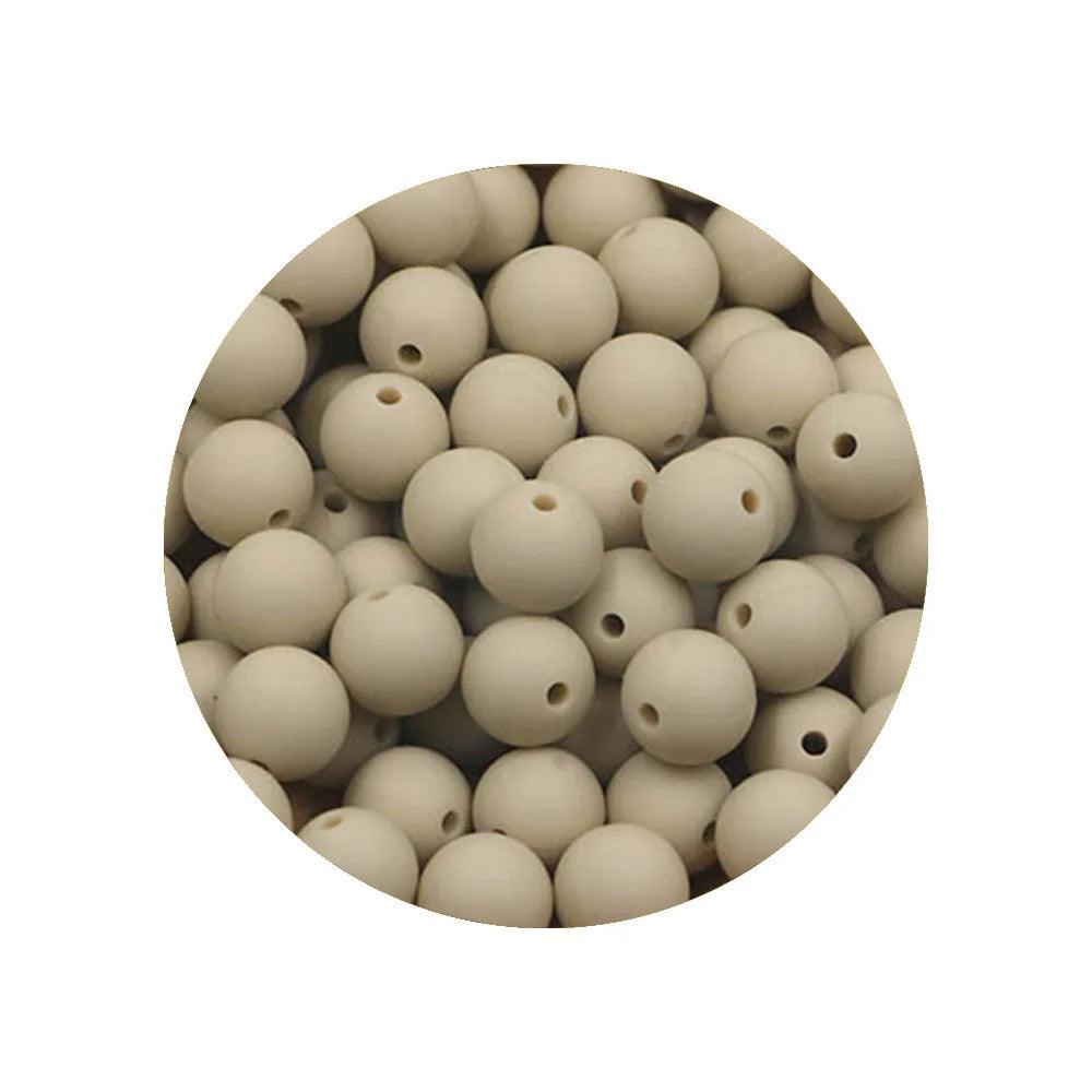 Kivoct 100Pcs 12MM Round Silicone Beads For Jewelry Making DIY  Pacifier Chain Necklace Keychain Accessories