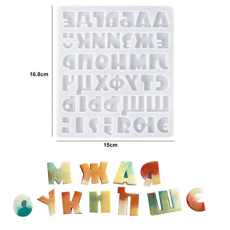 Alphabet Resin Silicone Mold Alphabet Crafts Casting Mold Letter Number Molds for DIY Keychain Earring Jewelry Pendant Making