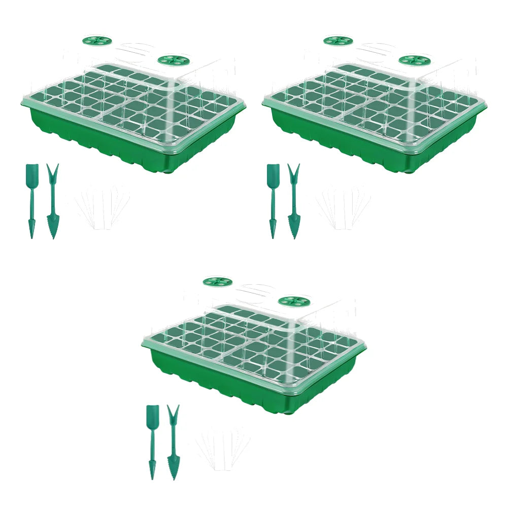24/48 Holes Seed Starter Trays Vegetable Seedling Pots Seedling Tray with Humidity Dome Seed Germination Plant Pots Grow Box