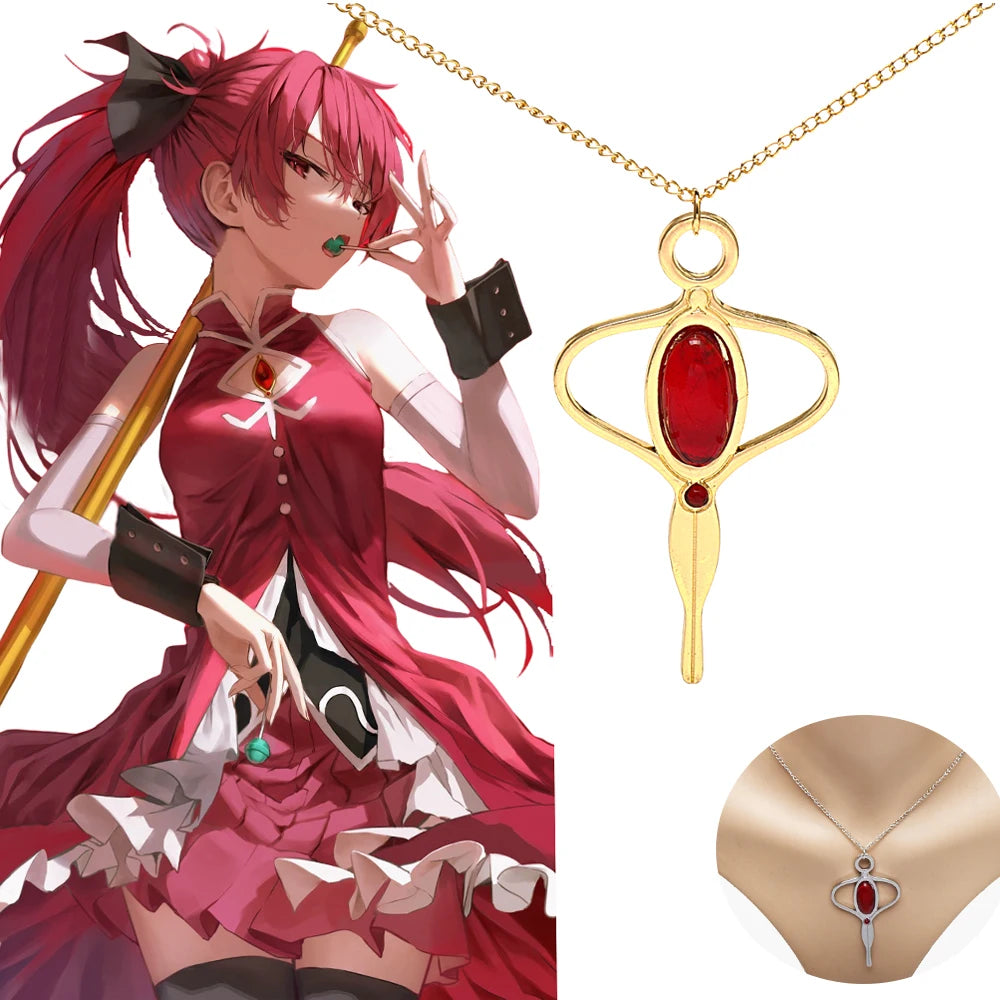 Anime Cosplay Puella Magi Madoka Magica pendant Necklace Sakura Kyouko gem clavicle chain prop accessories Fans Gifts