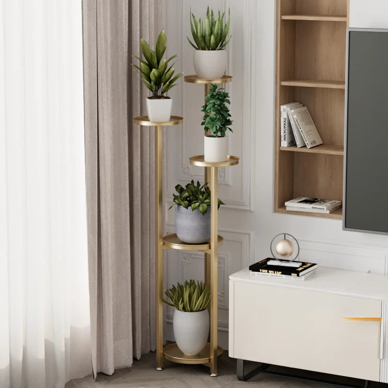 Multi-Storey Iron Shelves For Plant Floor-To-Ceiling Balcony Pot Plant Stand Flower Rack Living Room Lobby Display Flower Stand