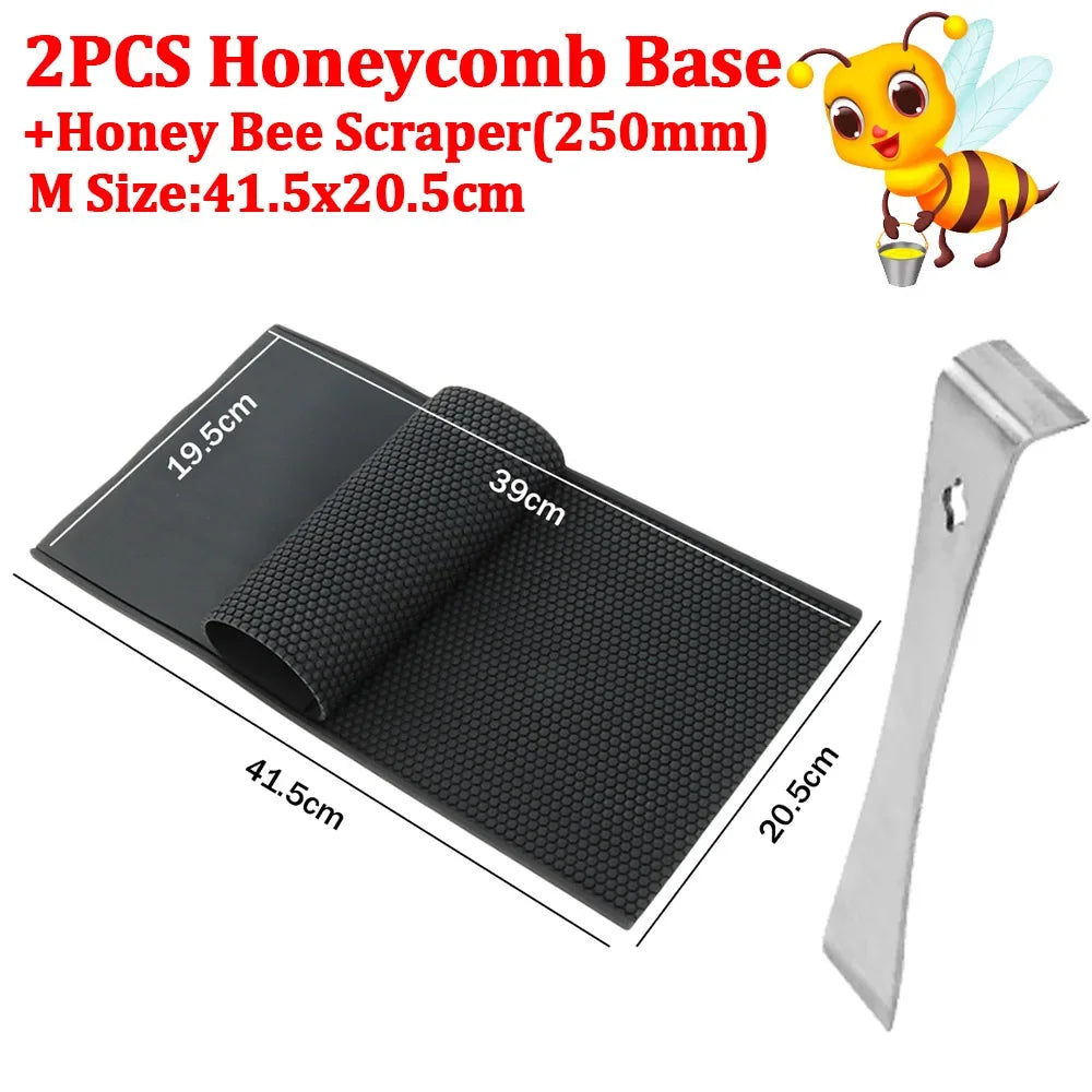 3pcs Beeswax Press Sheet Mold Soft PVC Honeycomb Base Foundation Mould Beehive Shovel Beekeeping Beeware Beeswax Making Tools
