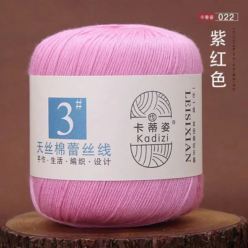 100 Percent Mercerized Cotton Lace Yarn for Hand Knitting and Crochet Arts Crafts