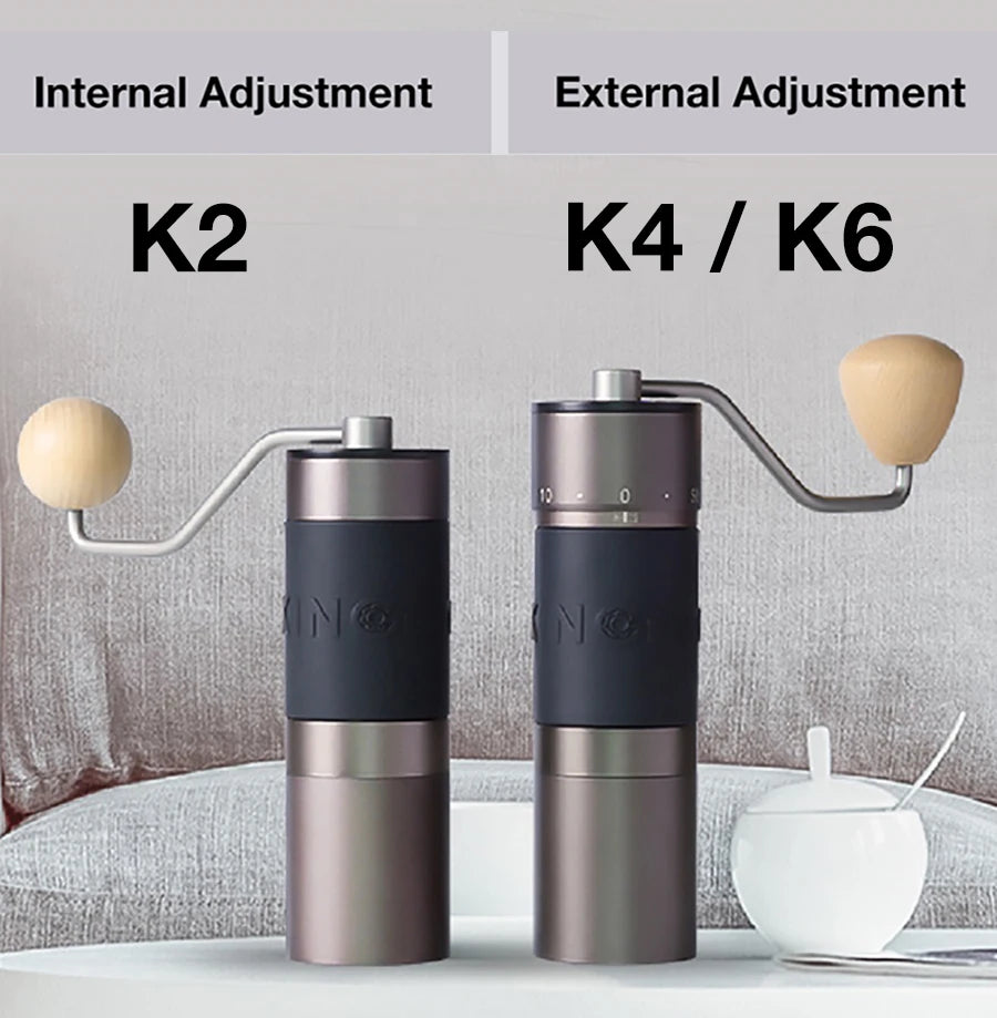 Kingrinder K2 K4 K6 Manual Coffee Grinder Portable Hand Mill 48mm SUS420 Stainless Steel Burr