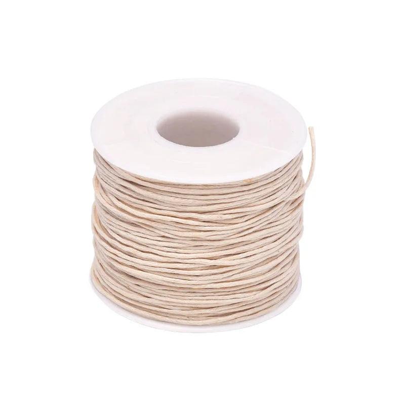 24-70m 1mm Waxed Cotton Cord For Beading Craft DIY Bracelet Necklace Braided String Thread Jewelry Findings Making HK042