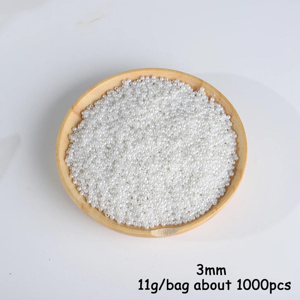 3-20mm 10-1000pcs straight hole ABS imitation pearl beige white bracelet with round beads for DIY craft jewelry making products