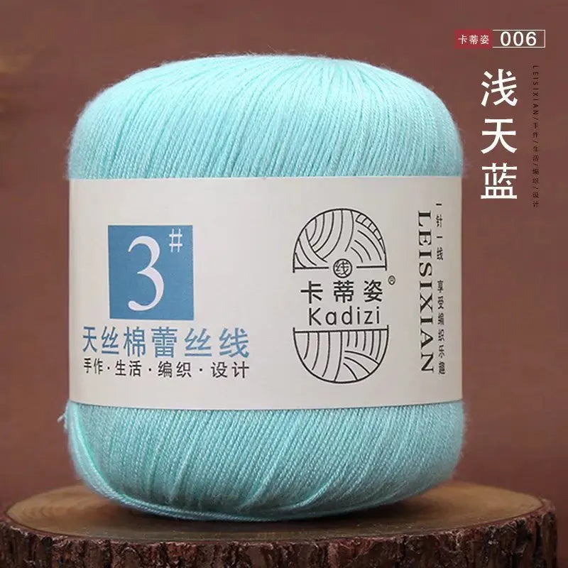 100 Percent Mercerized Cotton Lace Yarn for Hand Knitting and Crochet Arts Crafts
