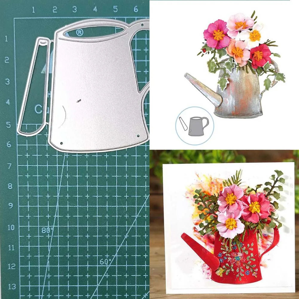 Watering Kettle Metal Cutting Dies for Card Making Paper Embossing Die Cuts Album Crafts Templates Stencils