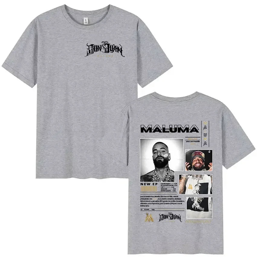 Rapper Maluma Graphic T Shirt for Men and Women Hip Hop Retro Style Short Sleeve Fashion Tee Streetwear