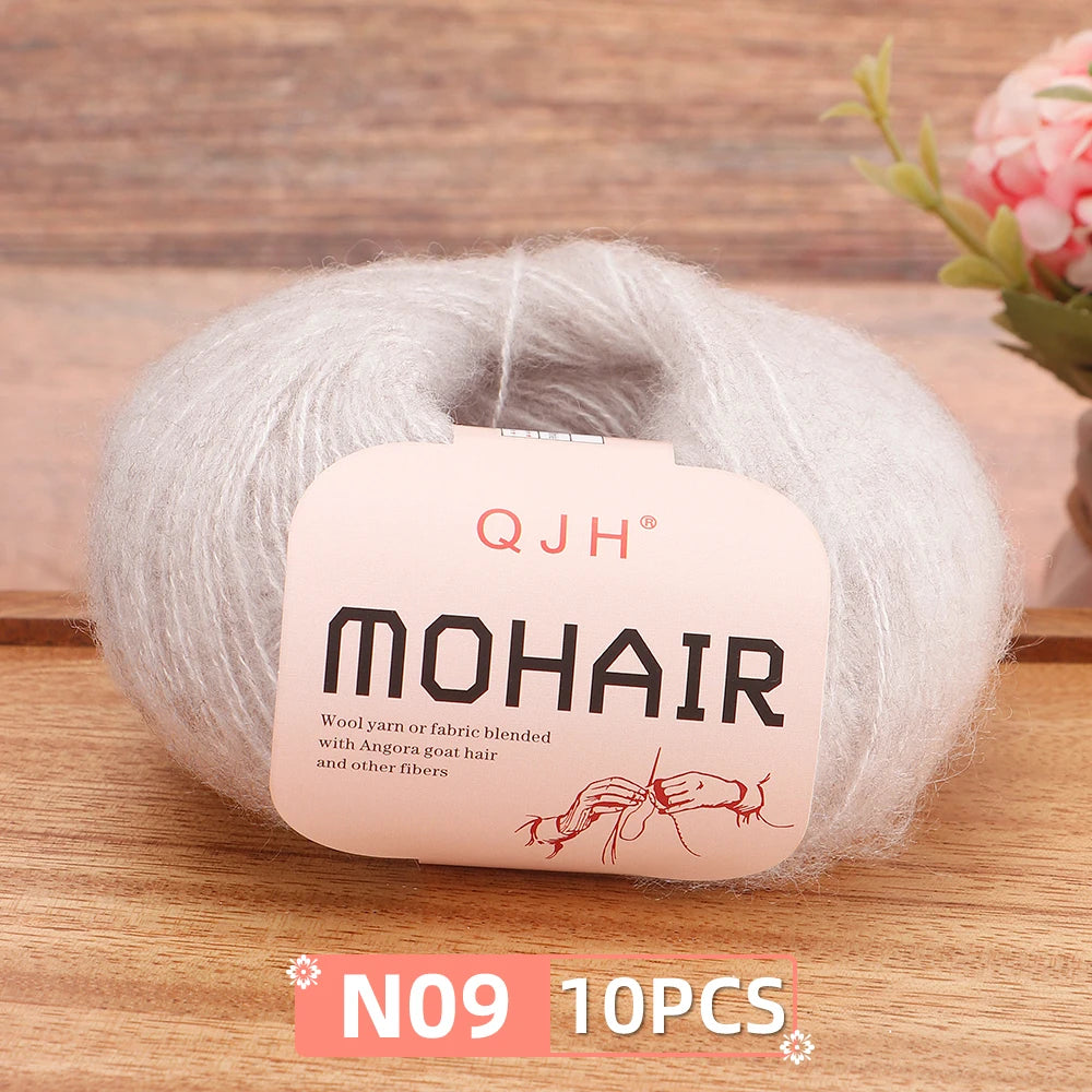 Soft Mohair Crochet Yarn Set 10 Pcs For DIY Knitting