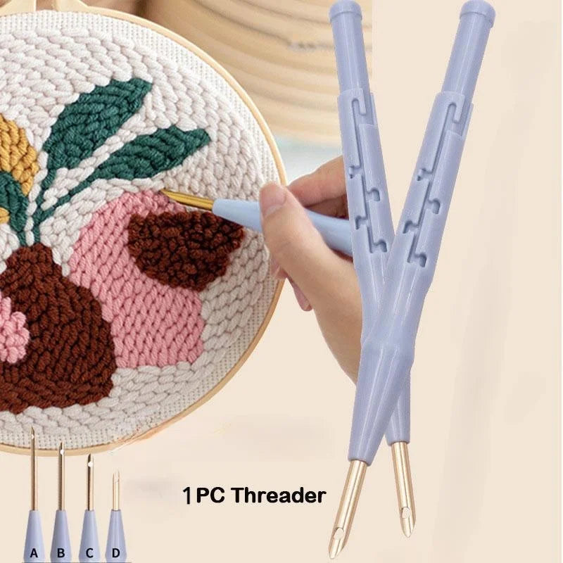 Embroidery Random Color Kit Punch Needle Stitching Tool Magic Embroidery Needle Pen Weaving Tool Knitting Sewing Tools for DIY