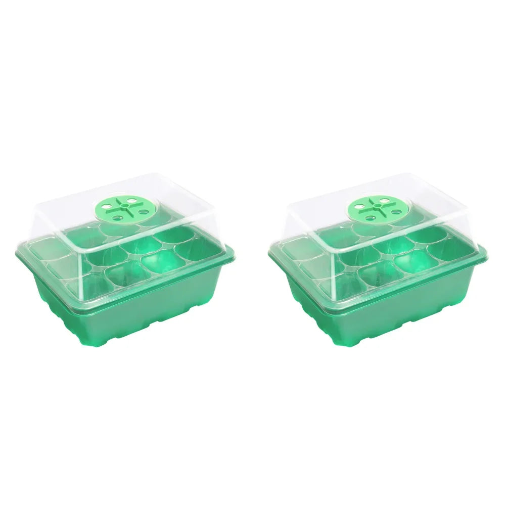1-5PCS Planting Seed Cover Nursery Tray Box 12 Holes Plant Seedling Germination Planting Pot Mini Greenhouse Plant Starter Tray