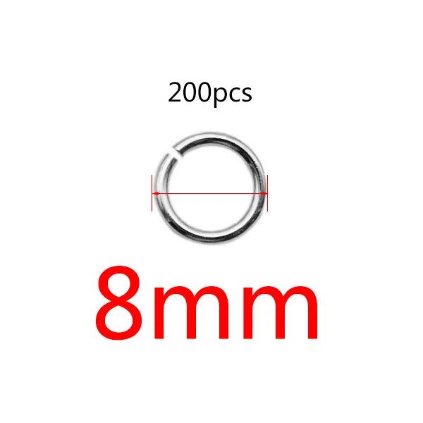 200pcs Stainless Steel Open Jump Rings 3/4/5/6/7/8/10mm Connector Split Rings for DIY Jewelry Making Supplies and Crafts