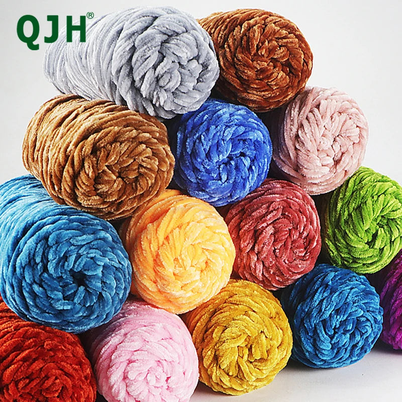 QJH Premium Soft Velvet Yarn 100 Gram, High Quality Intermediate Soft Yarn for Amigurumi and Crafting, Soft Crafting Velvet Yarn