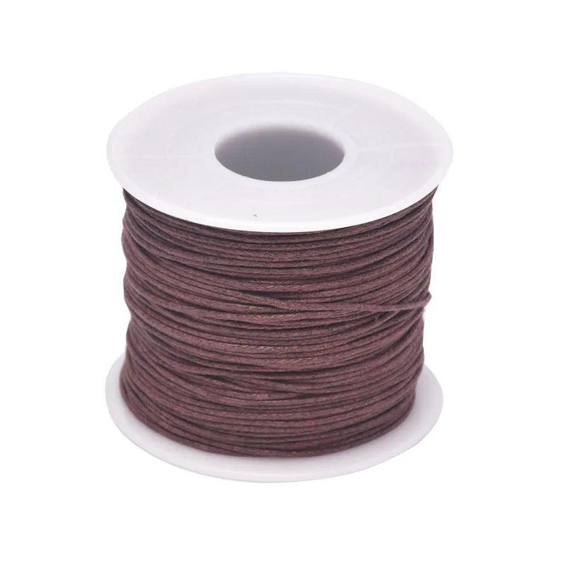 24-70m 1mm Waxed Cotton Cord For Beading Craft DIY Bracelet Necklace Braided String Thread Jewelry Findings Making HK042