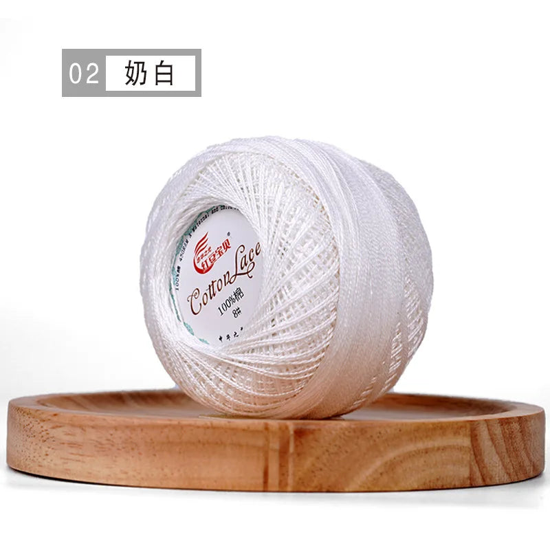 100% Cotton Mercerized Crochet Yarn 45g for Knitting and Embroidery Projects