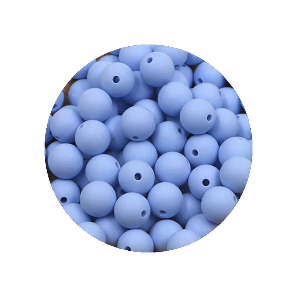 Kivoct 100Pcs 12MM Round Silicone Beads For Jewelry Making DIY  Pacifier Chain Necklace Keychain Accessories