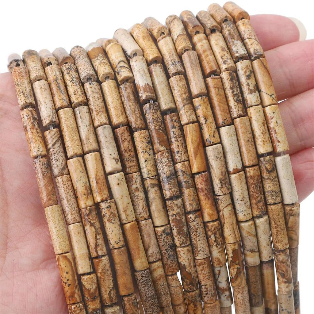 About30pcs Natural Stone 4 * 13mm Pipe Loose Bead Bracelet Necklace Beading Accessories Handmade DIY Jewelry Accessories