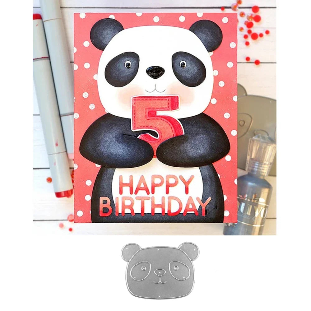 Cute Animals Christmas Cat Panda Metal Cutting Dies for DIY Scrapbooking Card Craft Making