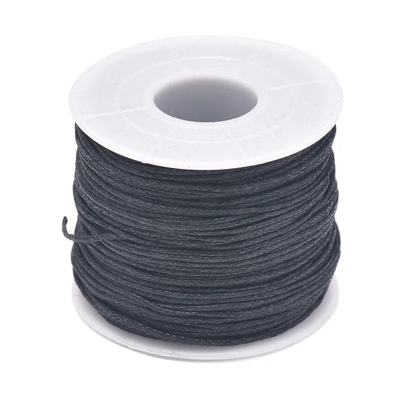 24-70m 1mm Waxed Cotton Cord For Beading Craft DIY Bracelet Necklace Braided String Thread Jewelry Findings Making HK042