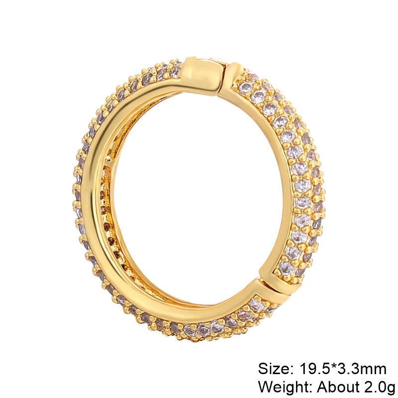 Juya Handmade Creative 18K Gold Plated Brass Screw Locks Carabiner Clasps Accessories For DIY Mesh Chains Pendant Jewelry Making