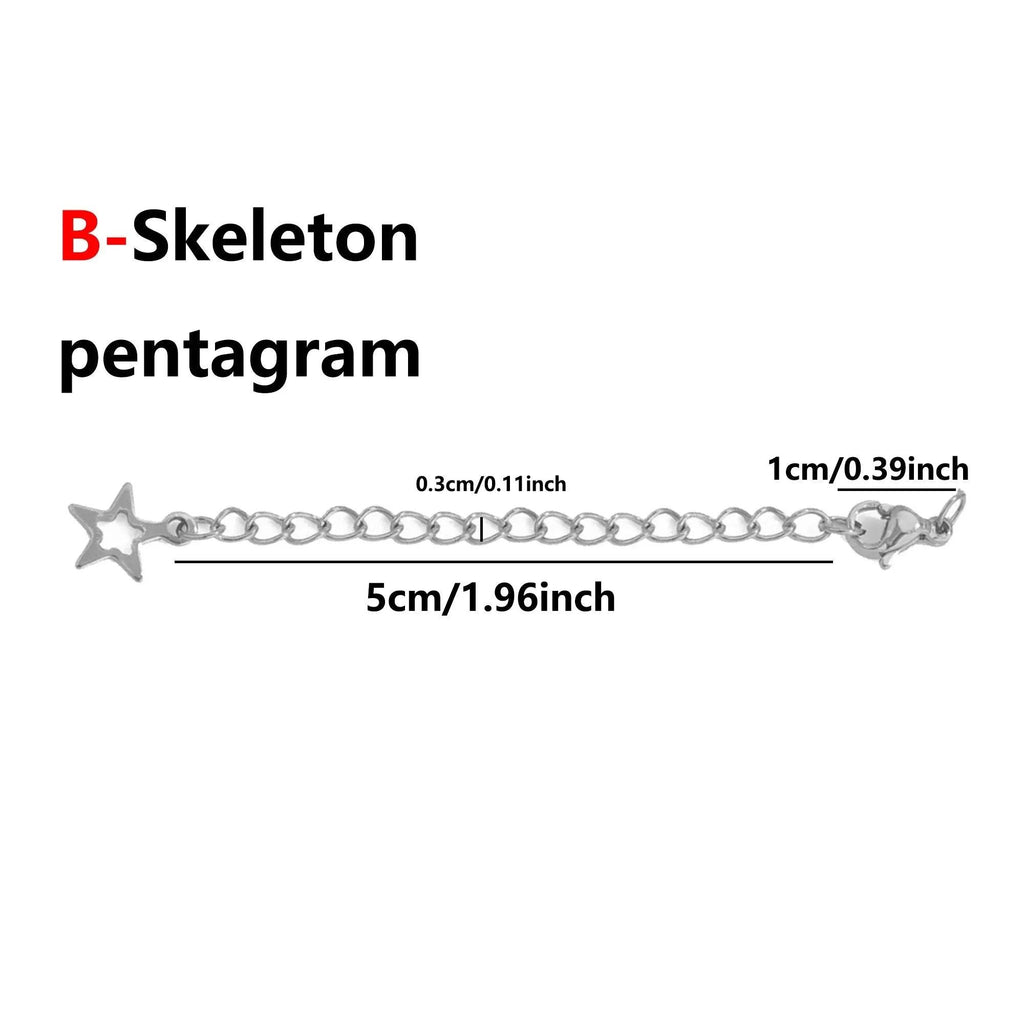 10 Pce Stainless Steel End Chain with Lobster Clasp Star Hollowed Out Star Pendant DIY Bracelet Necklace Unique and Beautiful