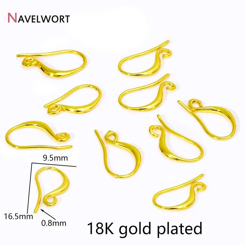5Pairs/Lot 14K/18K Real Gold Plated Brass Earring Hooks For Jewelry Making,Earwires,Hooks For Earrings,Earring Making Supplies