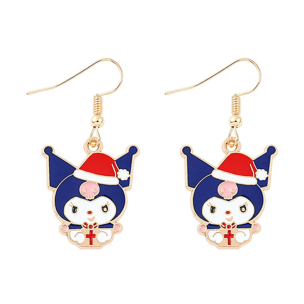 Sanrio Hello Kitty Earrings Studs Cute Melody Kuromi Dangle Earring for Girl Accessories Kids Xmas Gifts