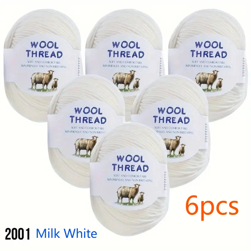 Australian Wool Set Six 300g Soft Colorful Yarn For Knitting