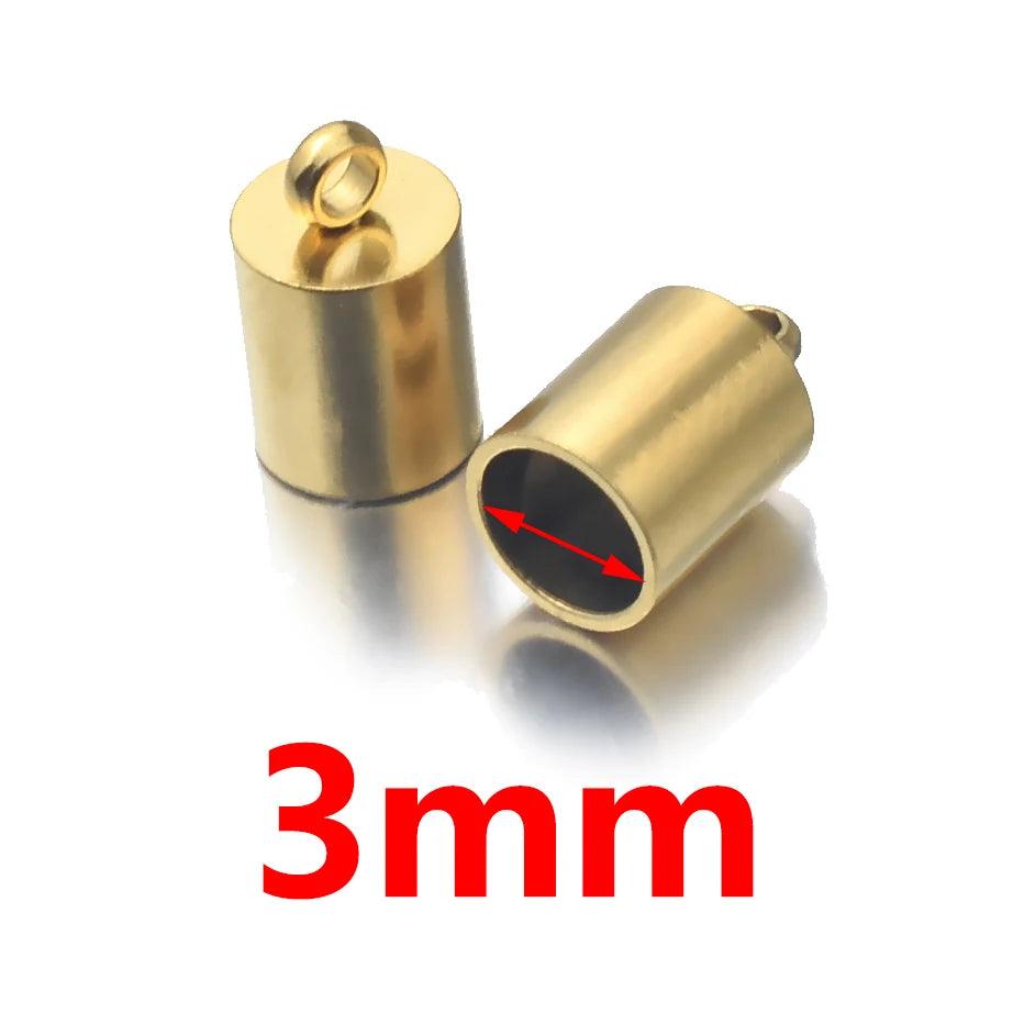 10pcs Stainless Steel Plated Gold Clasps Hooks Cords End Caps Cord for Jewelry Making Bracelet Necklace DIY Jewelry Findings