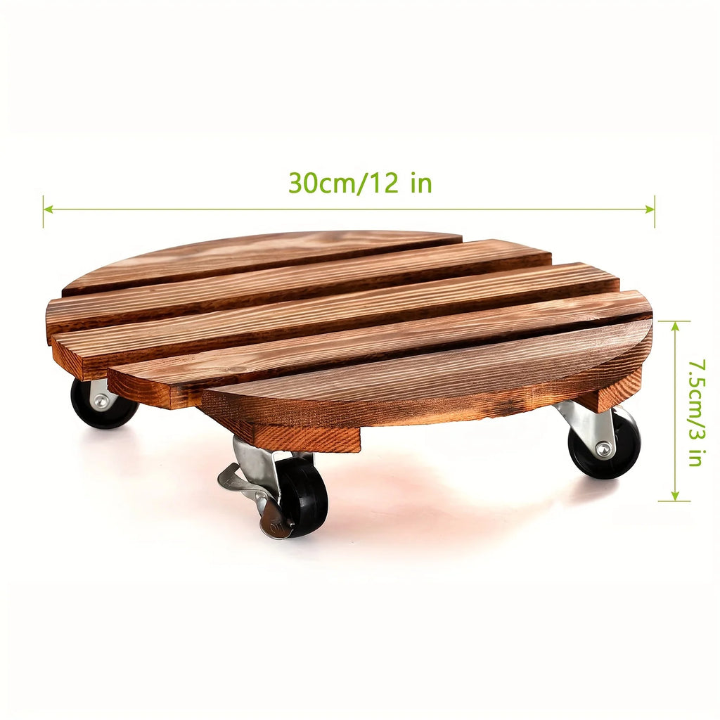 Plant Cart with Wheels, Heavy-duty Plant Rack, Round with Metal Lockable Wheels, Suitable for Outdoor/indoor Use
