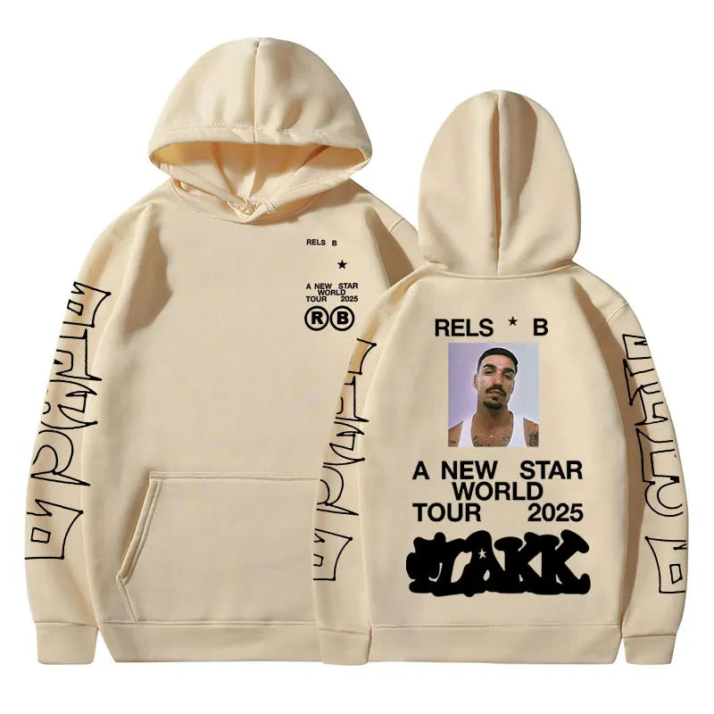 Rapper Rels B A New Star World Tour 2025 Hoodies Men Women Clothing Fashion Hip Hop Sweatshirts Oversized Long Sleeve Pullovers