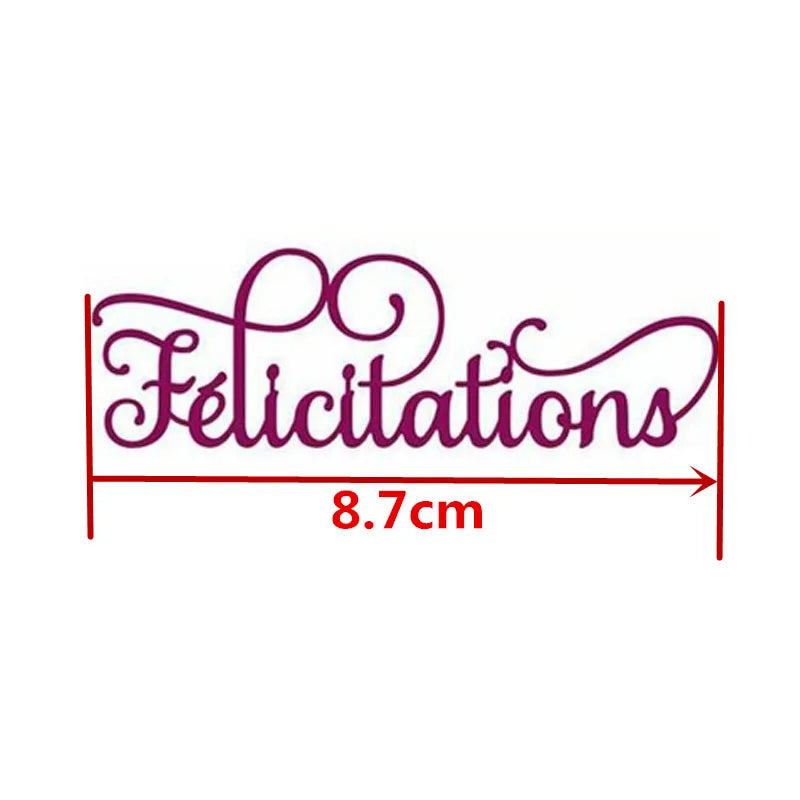 Cursive French Warm Wishes Merci Beaucoup Words Metal Cutting Dies Mould Knife DIY Scrapbooking Greeting Card Making Template