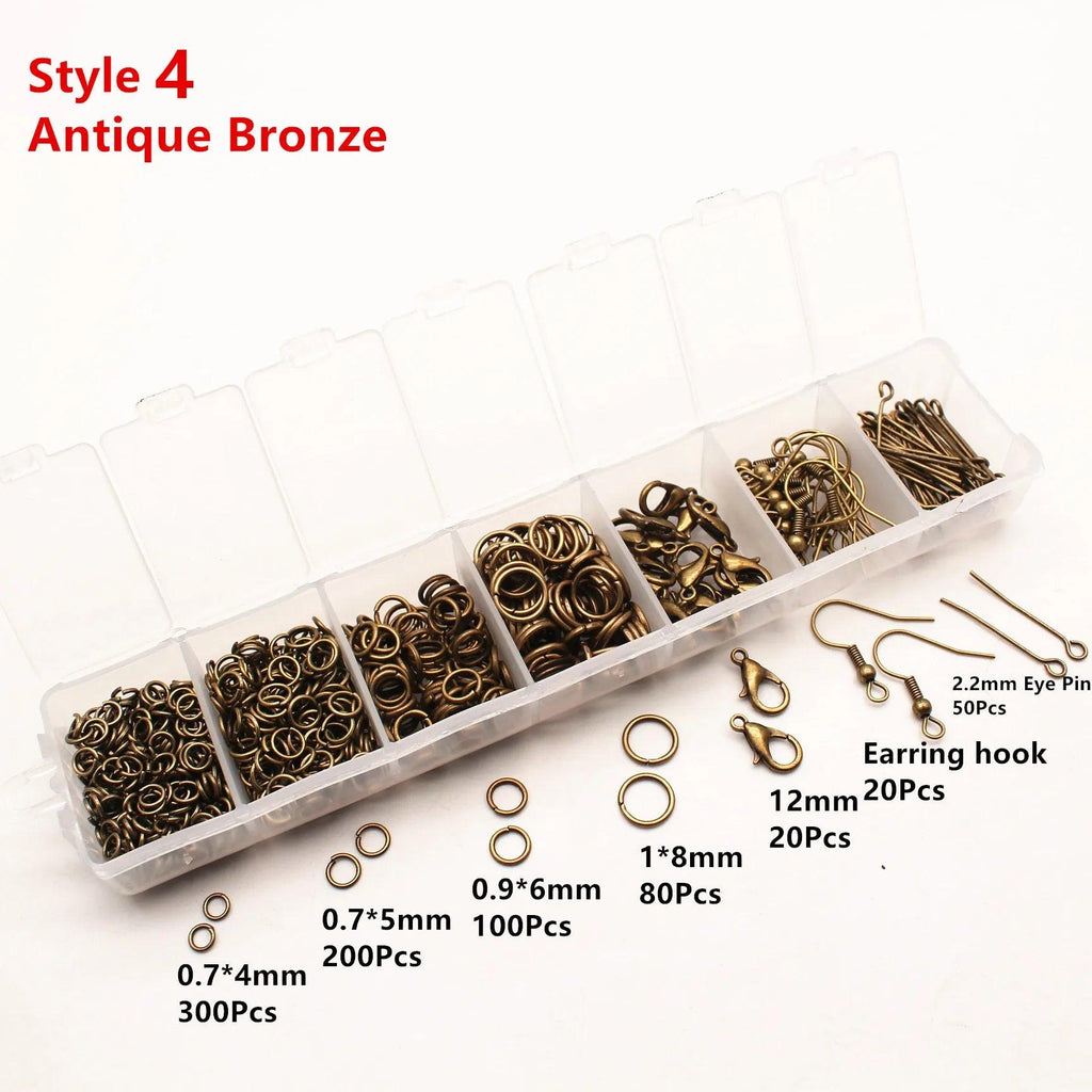 900 Pcs Alloy Open Jump Rings Mixed 3mm 4mm 5mm 6mm 7mm 8mm 10mm Split Rings For DIY Jewelry Making Findings HK060