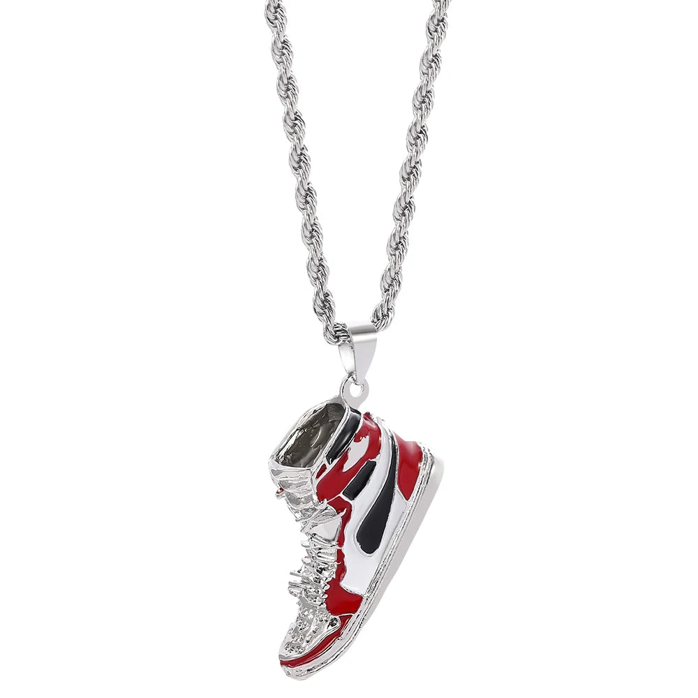 Mini Hip-hop Sneaker Cute Pendant Necklace Cool Collar Fashion Male Street Style Rapper Gift For Friend