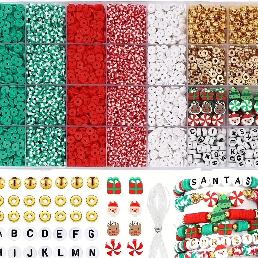 4160PCS Christmas Beading Kit for Girls, DIY Jewelry Making Set with Acrylic Beads & Charms, Festive Xmas Bracelet Craft Gift wi