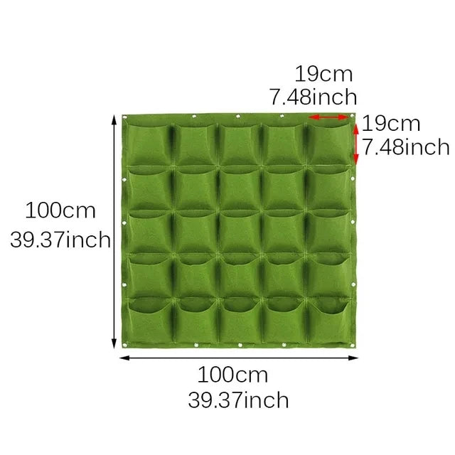 Plant growth bag， Felt Vertical Wall Planter Outdoor Herb Vegetable Hanging Garden  Plant Holder for Railing, Balcony, Fence