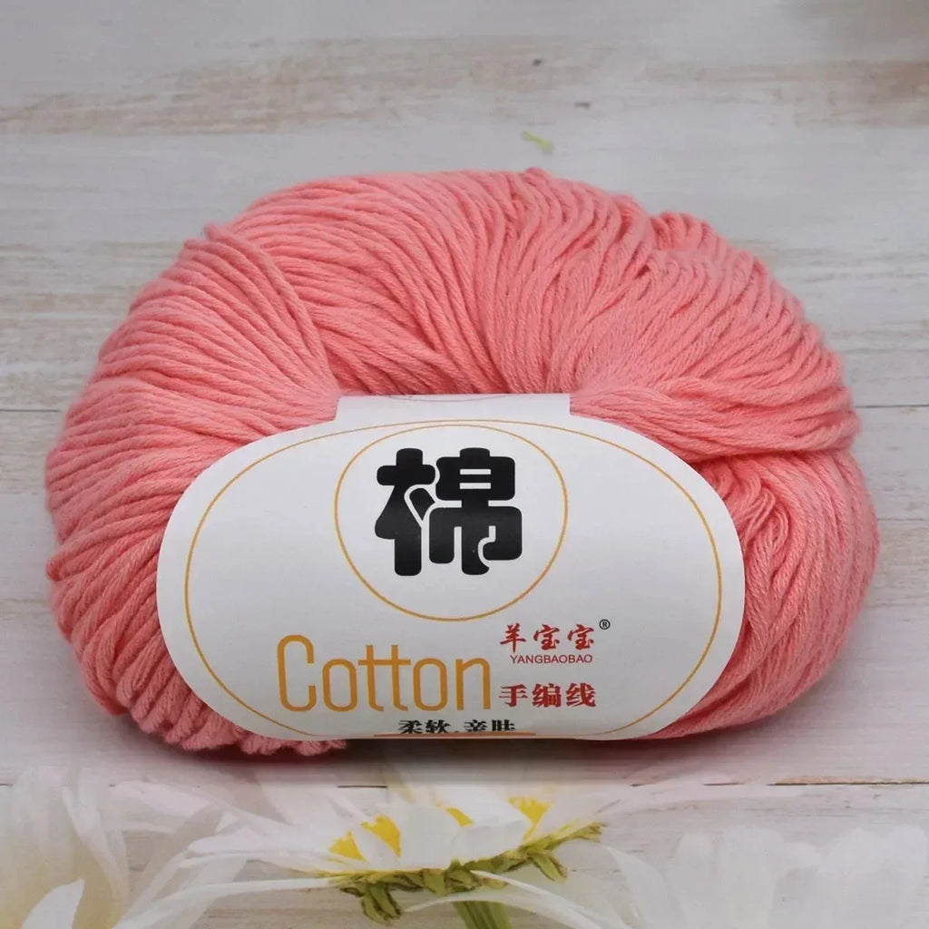 100 Percent Cotton Soft Combed Hand Knitting Crochet Yarn Natural Pure Color Thread 50g 125m