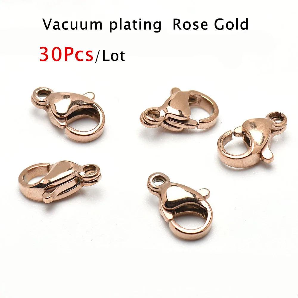 30-50Pcs 304 Stainless Steel Lobster Clasps Claw Clasps For Bracelet Necklace Chain Diy Jewelry Making Findings 9-15mm