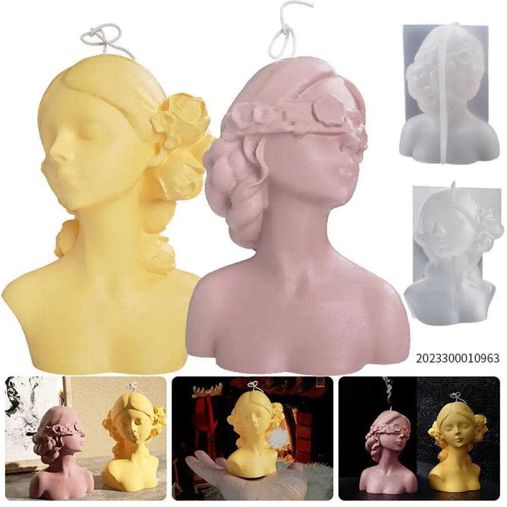 NEW 3D Beauty Statue Silicone Mold Modern Minimalist Reusable Diy Scented Candle Mold For Home Decor