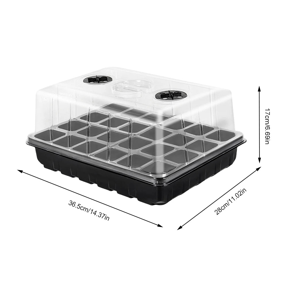 Mini Greenhouse 12/24/48 Compartments Indoor Greenhouse Propagation Greenhouse Nursery Box With Air Vent  for Hydroponics Growin